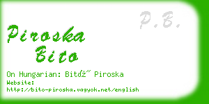 piroska bito business card